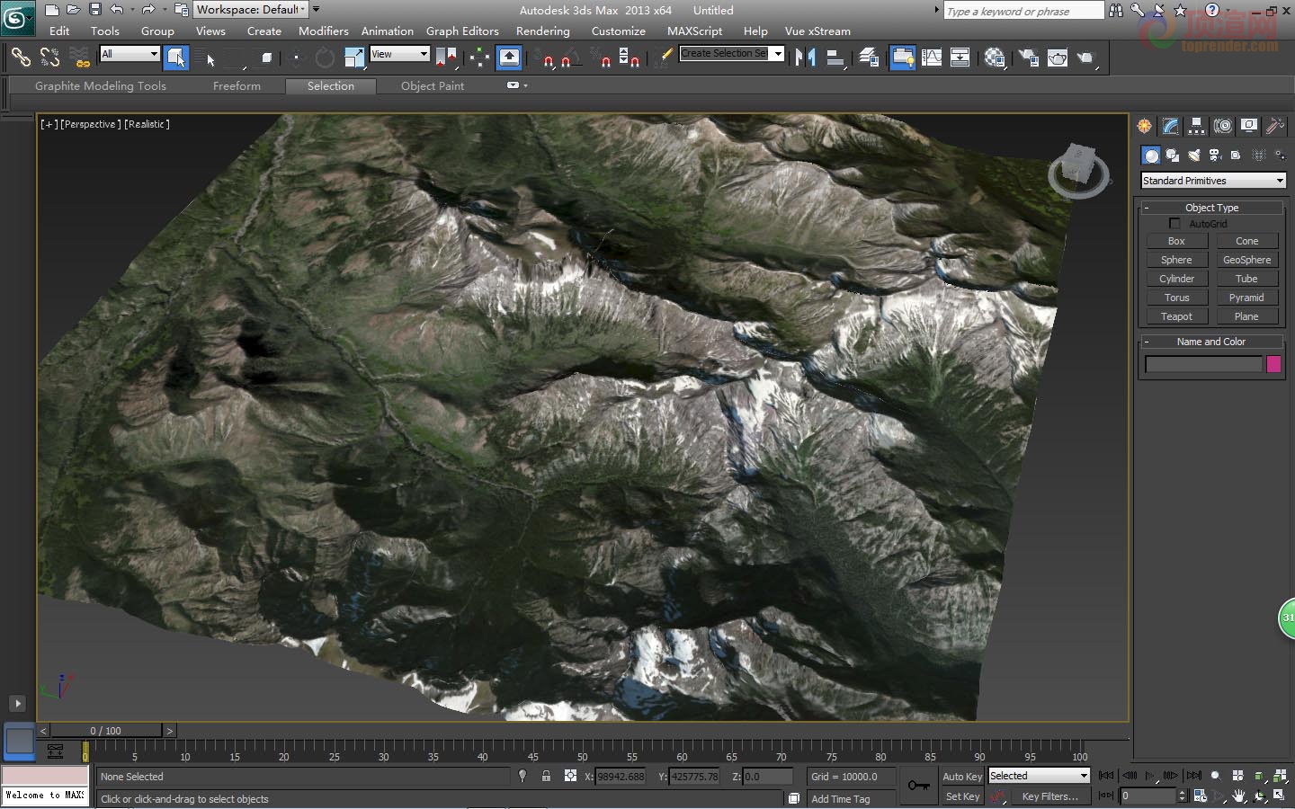 3dmax中真实地形截图2