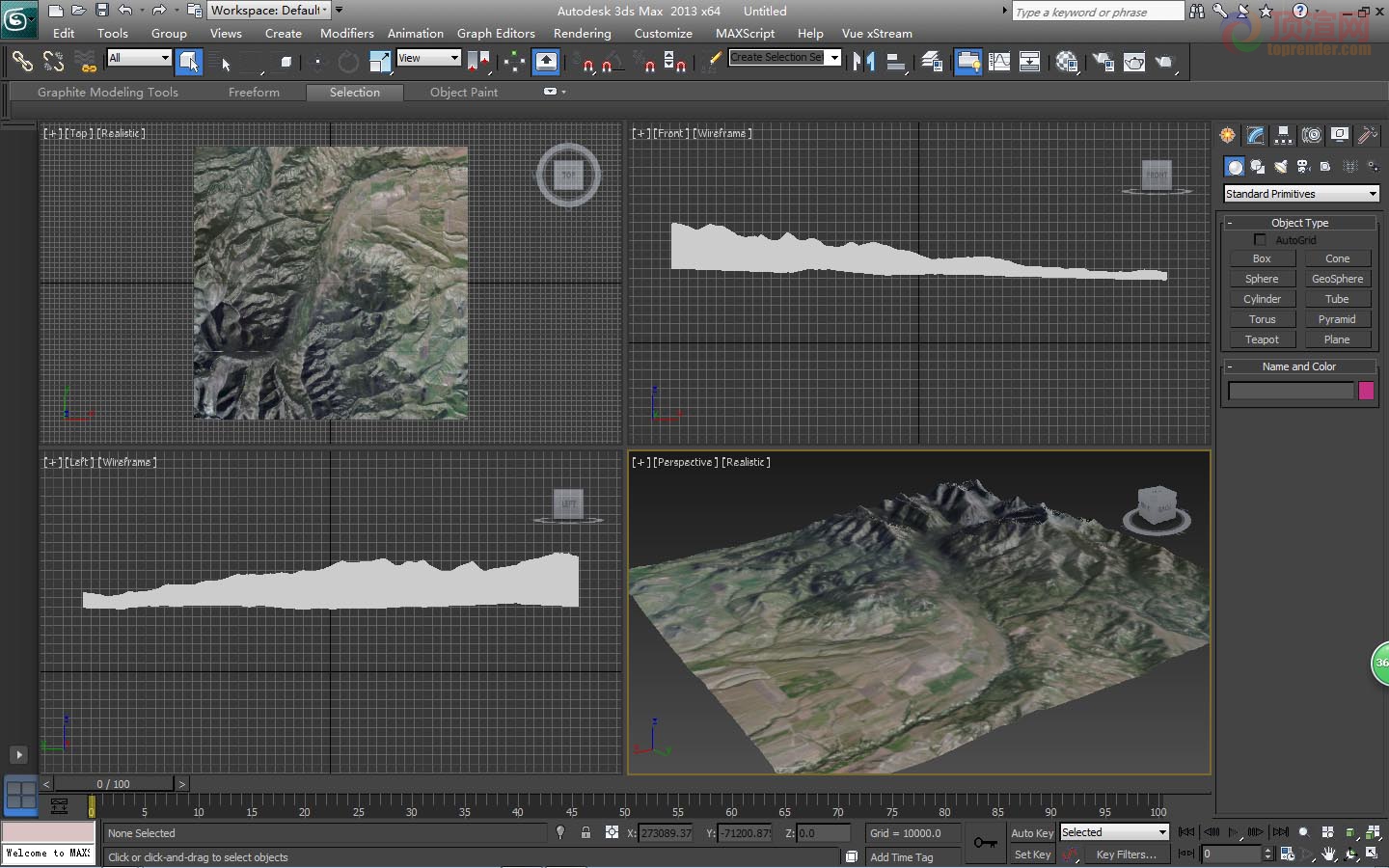 3dmax中真实地形截图4