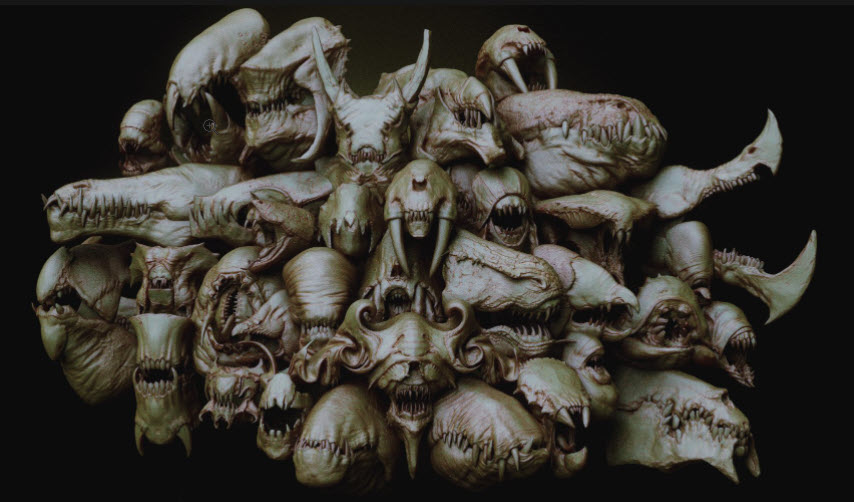 ZBrush外星生物嘴及牙齿笔刷文件
