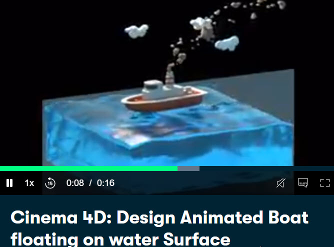 Design Animated Boat floating on water
