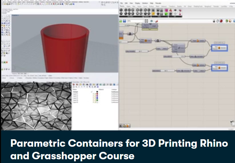 Parametric Containers for 3D Printing Rhino and Grasshopper Course