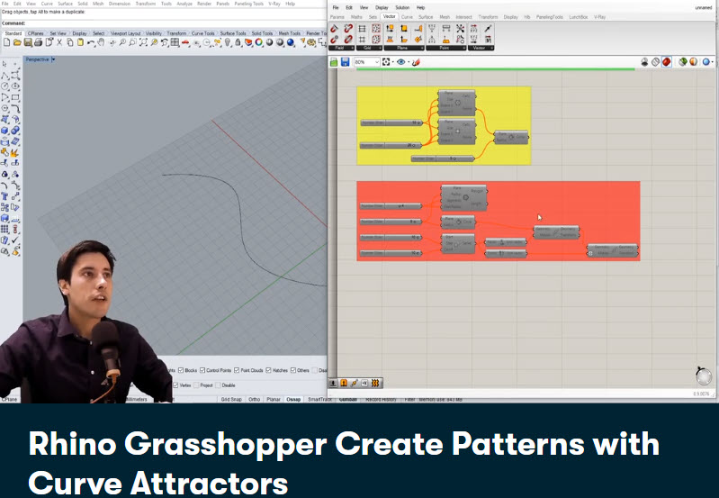 Rhino Grasshopper Create Patterns with Curve Attractors